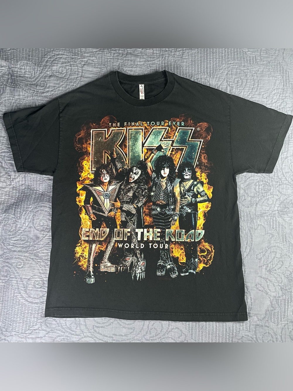 KISS End of the Road World Tour T-Shirt Men's Black Official Final Rock Band XL